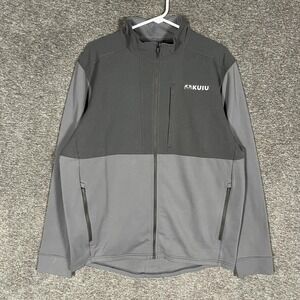 KUIU Jacket Mens XL Gray Softshell Full Zip Hunting Hiking Windbreaker Bicomp